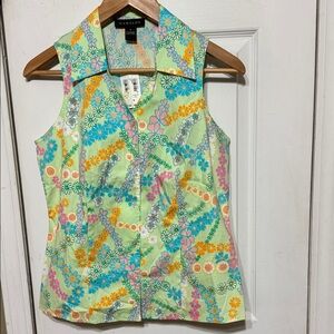 Harold's Vibrant Floral Blouse - Green and Orange